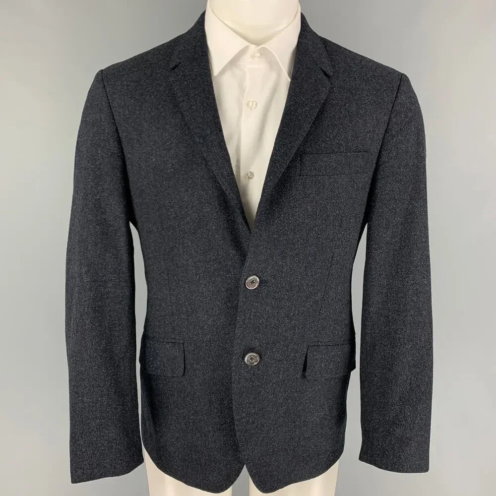 PAUL SMITH The Abbey Size 40 Regular Navy Heather Wool Cashmere Sport Coat